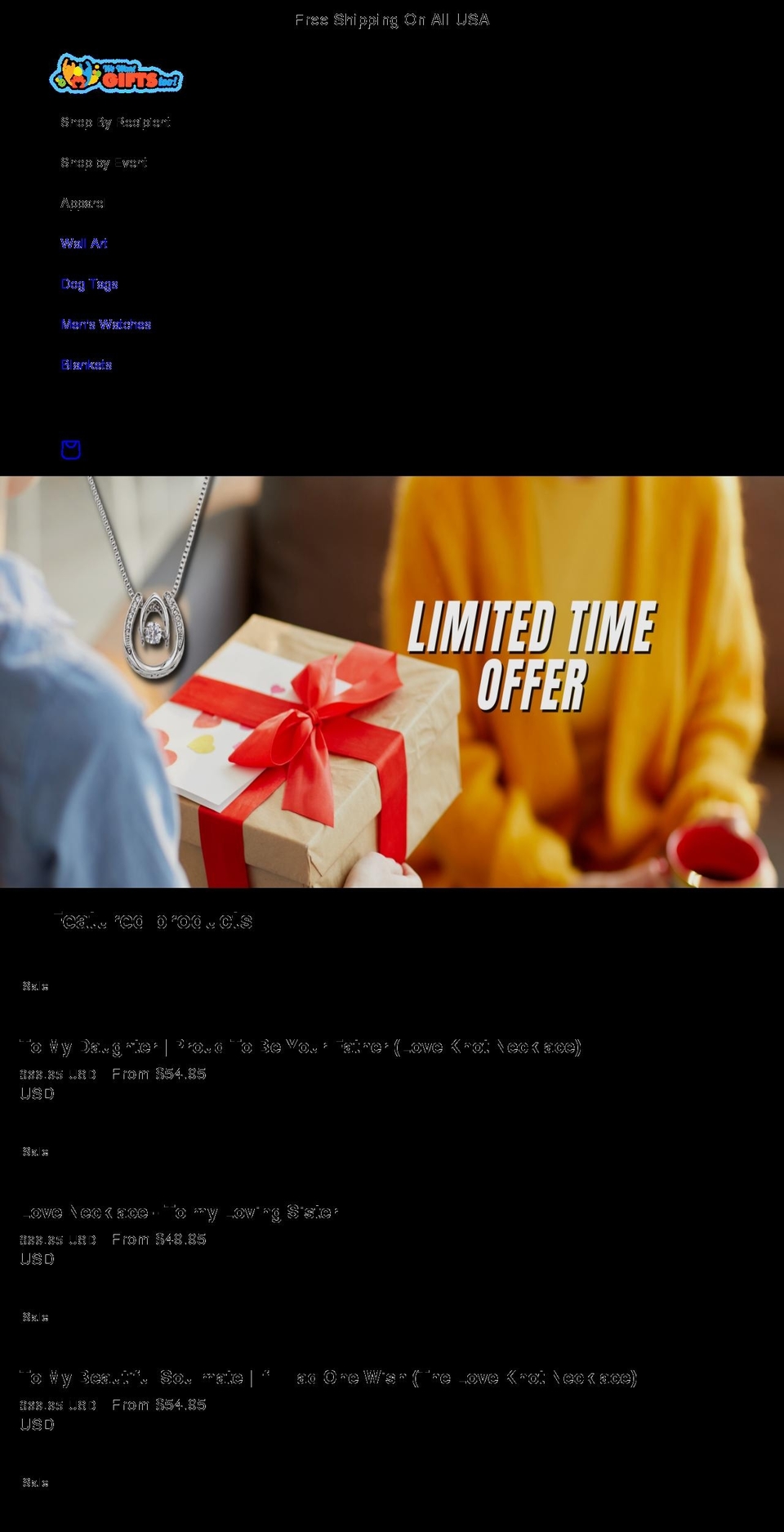 wewantgiftstoo.com shopify website screenshot