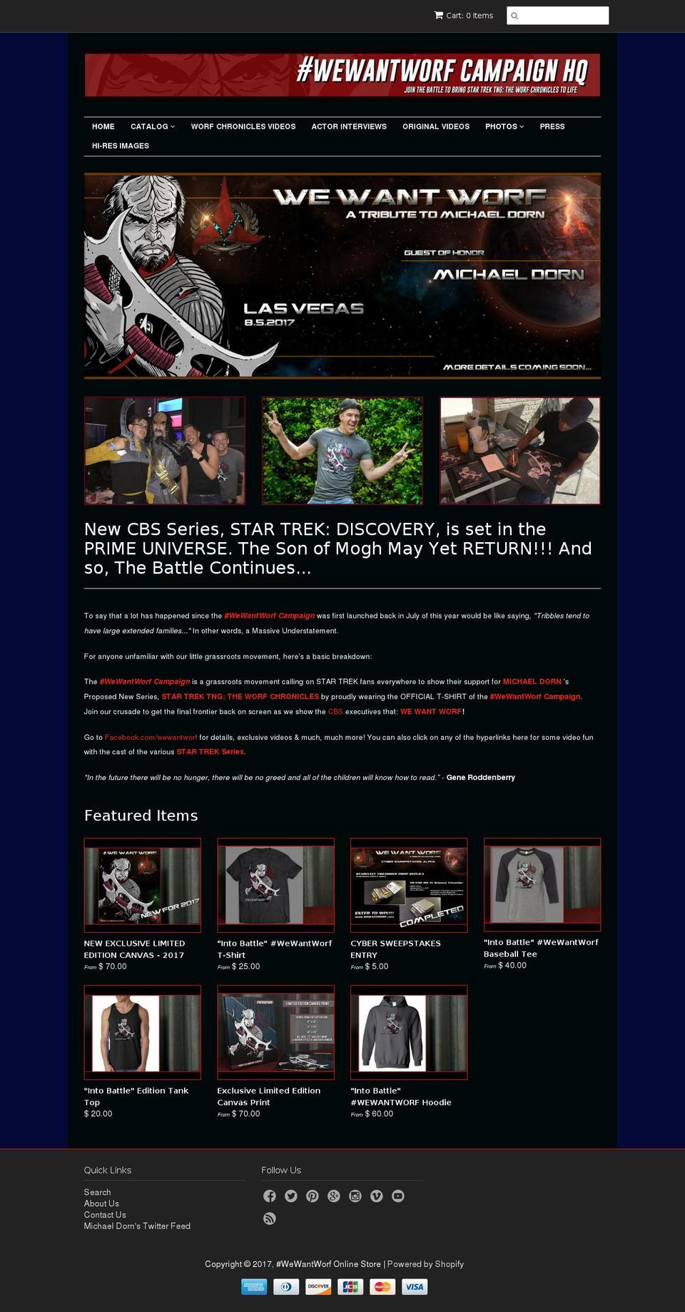 wewantworf.com shopify website screenshot