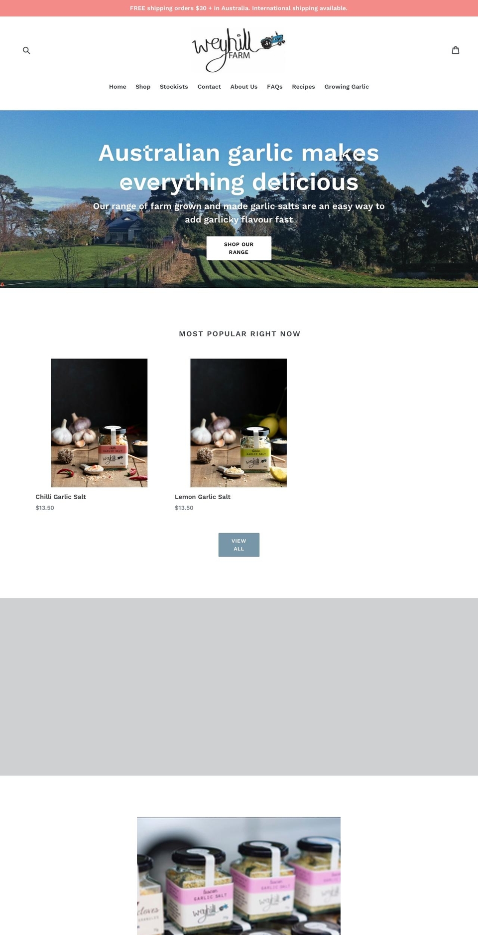 weyhillfarm.com.au shopify website screenshot