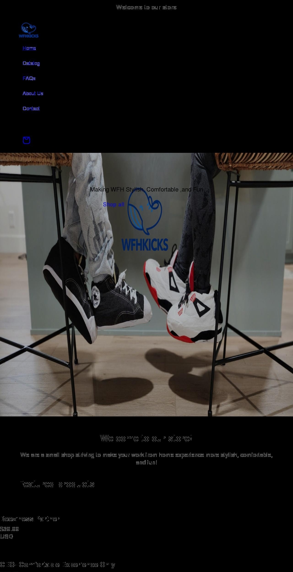 wfhkicks.com shopify website screenshot