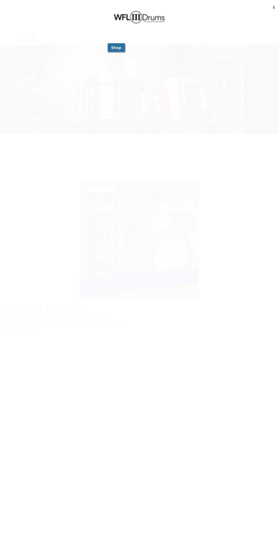 wfliiidrums.com shopify website screenshot