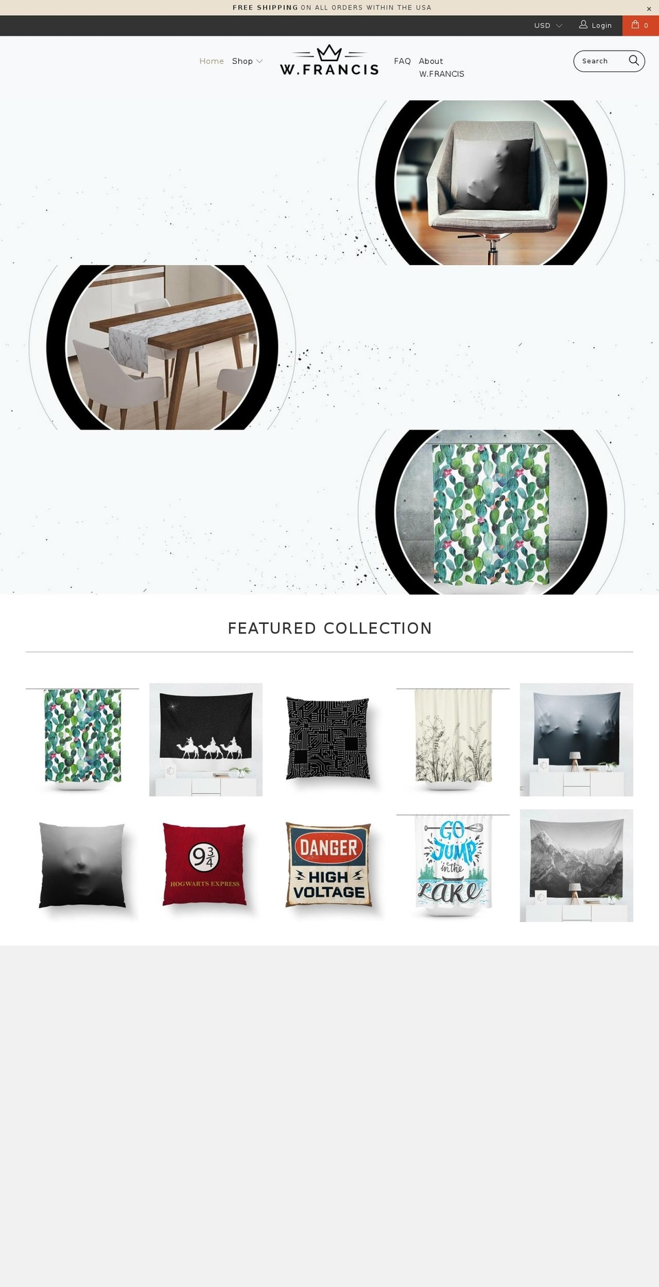 wfrancis.com shopify website screenshot