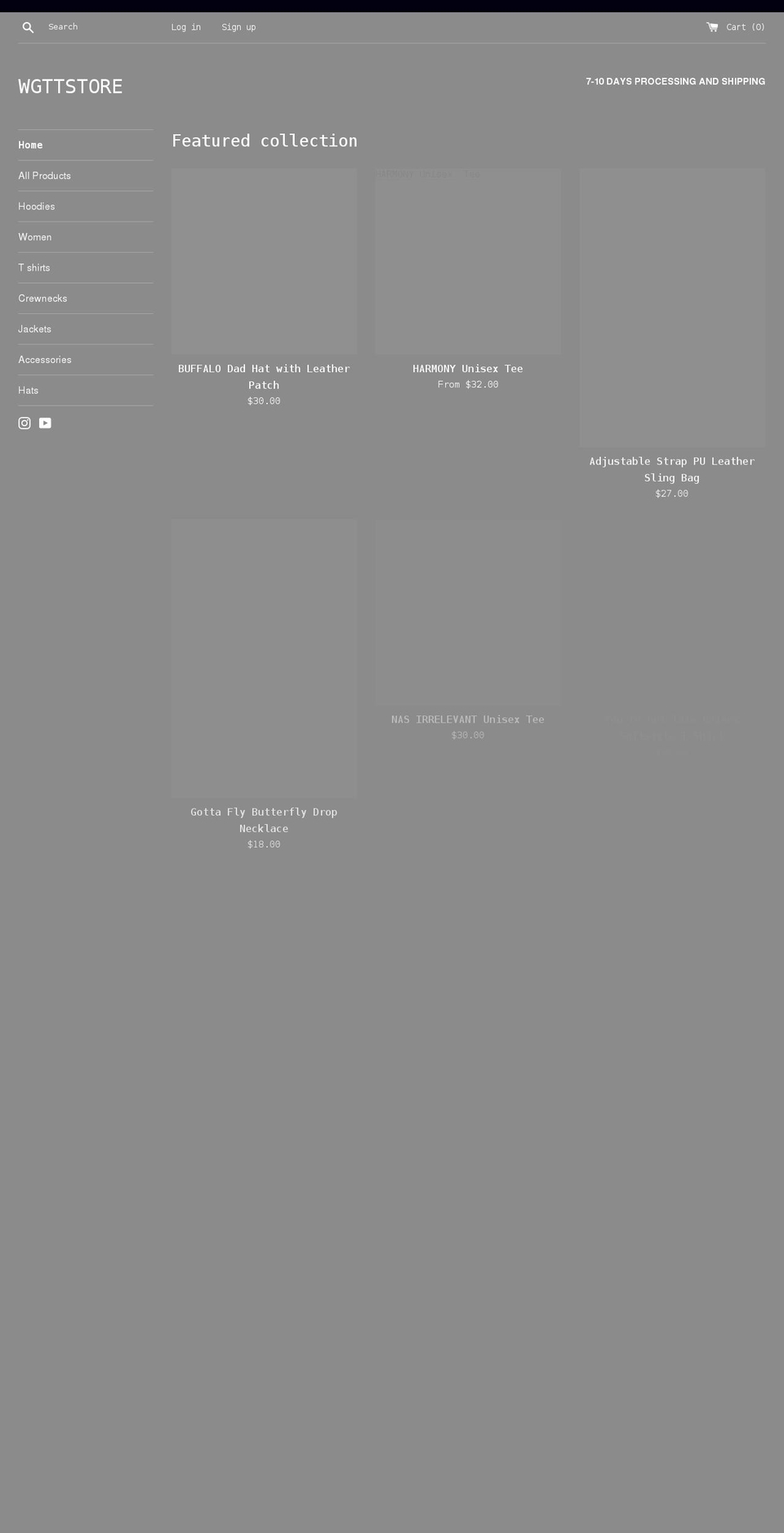 wgttstore.com shopify website screenshot