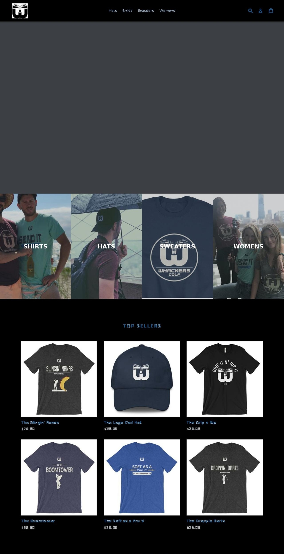 whackersgolf.com shopify website screenshot