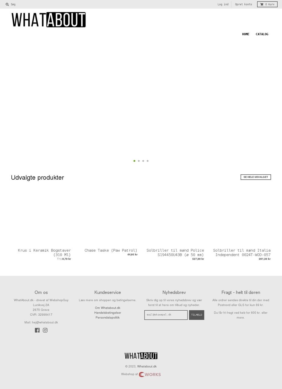 whatabout.dk shopify website screenshot