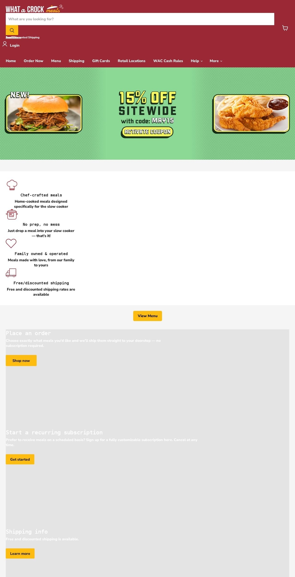 whatacrockmeals.com shopify website screenshot