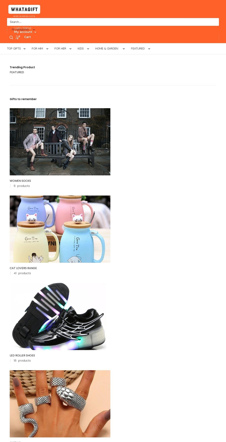 whatagift.com.au shopify website screenshot