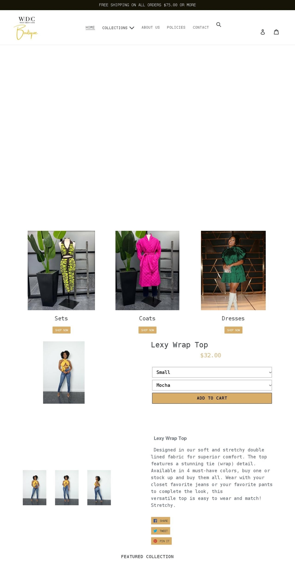 whatdresscode.com shopify website screenshot