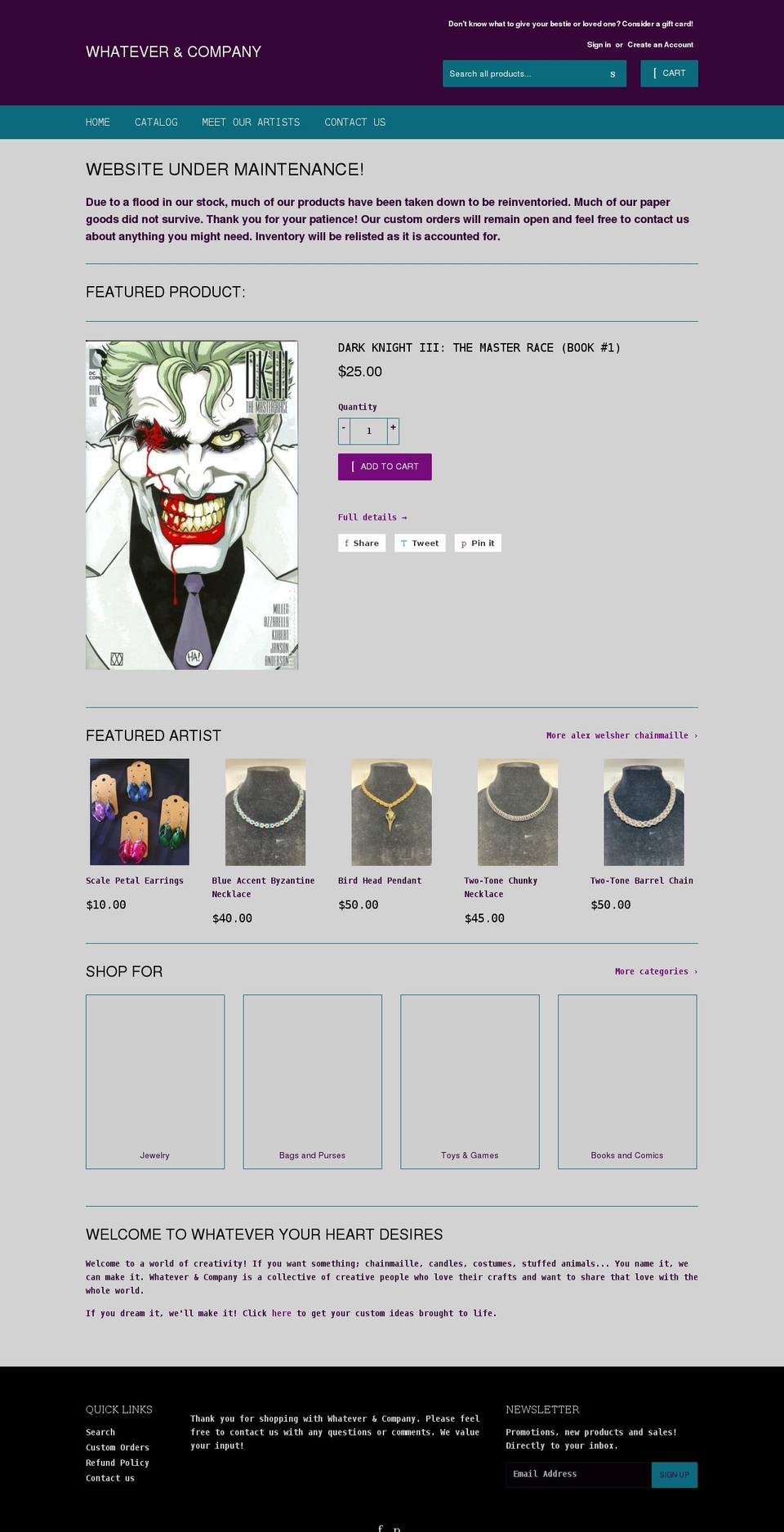 whatever-co.com shopify website screenshot