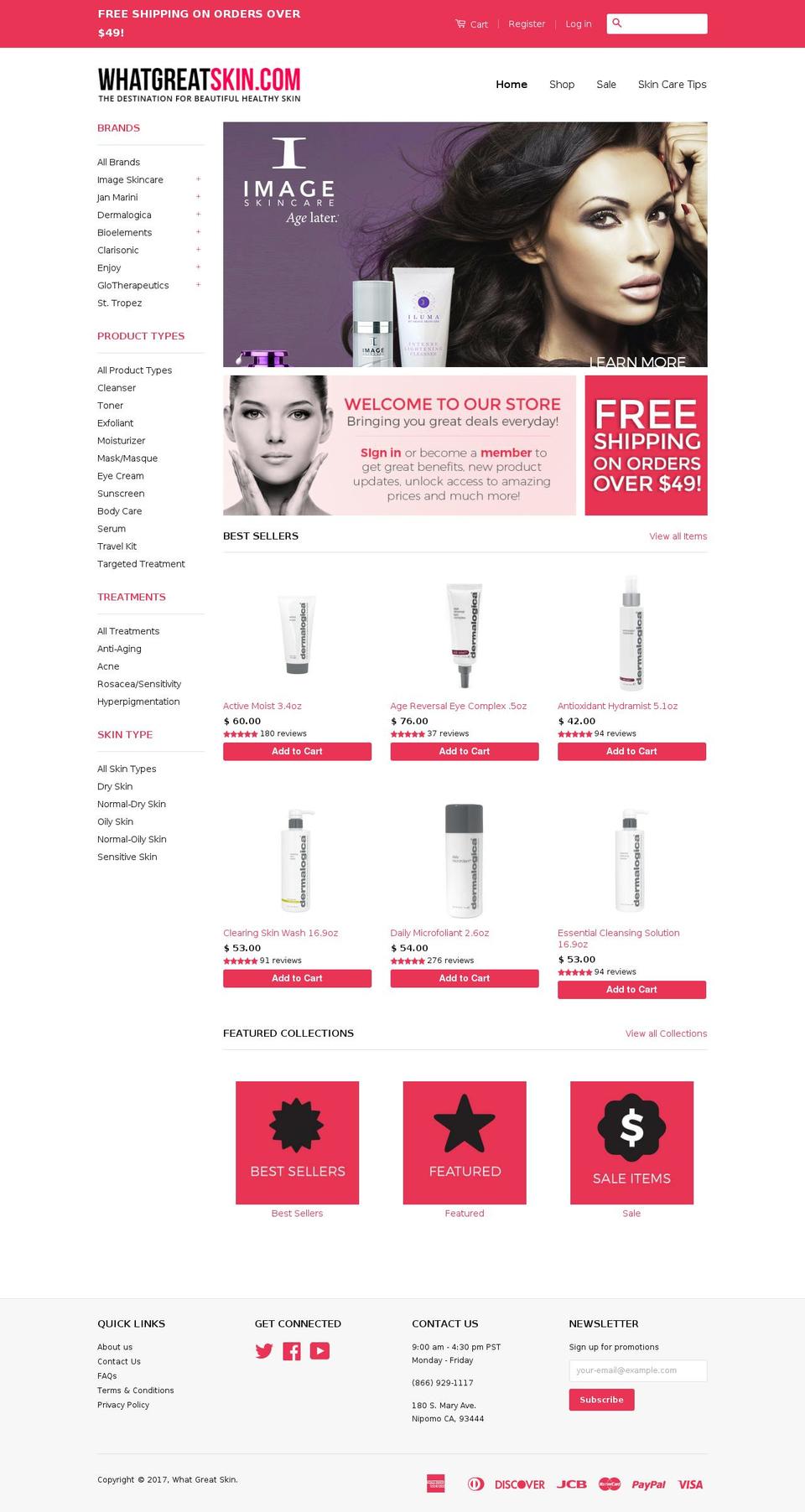 whatgreatskin.com shopify website screenshot