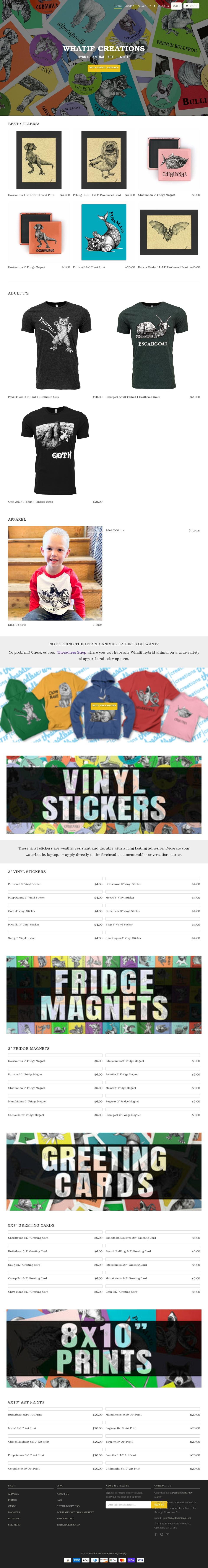 whatifcreations.com shopify website screenshot