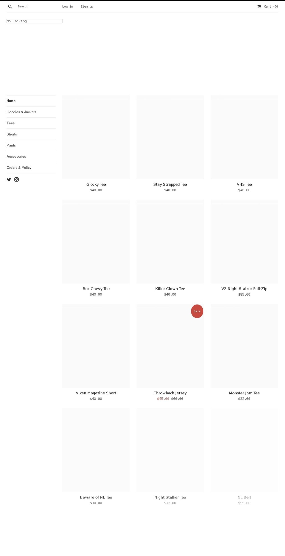 whatisnolacking.com shopify website screenshot