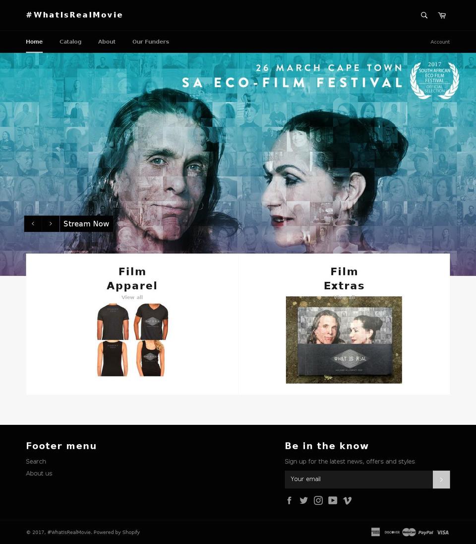 whatisrealmovie.com shopify website screenshot