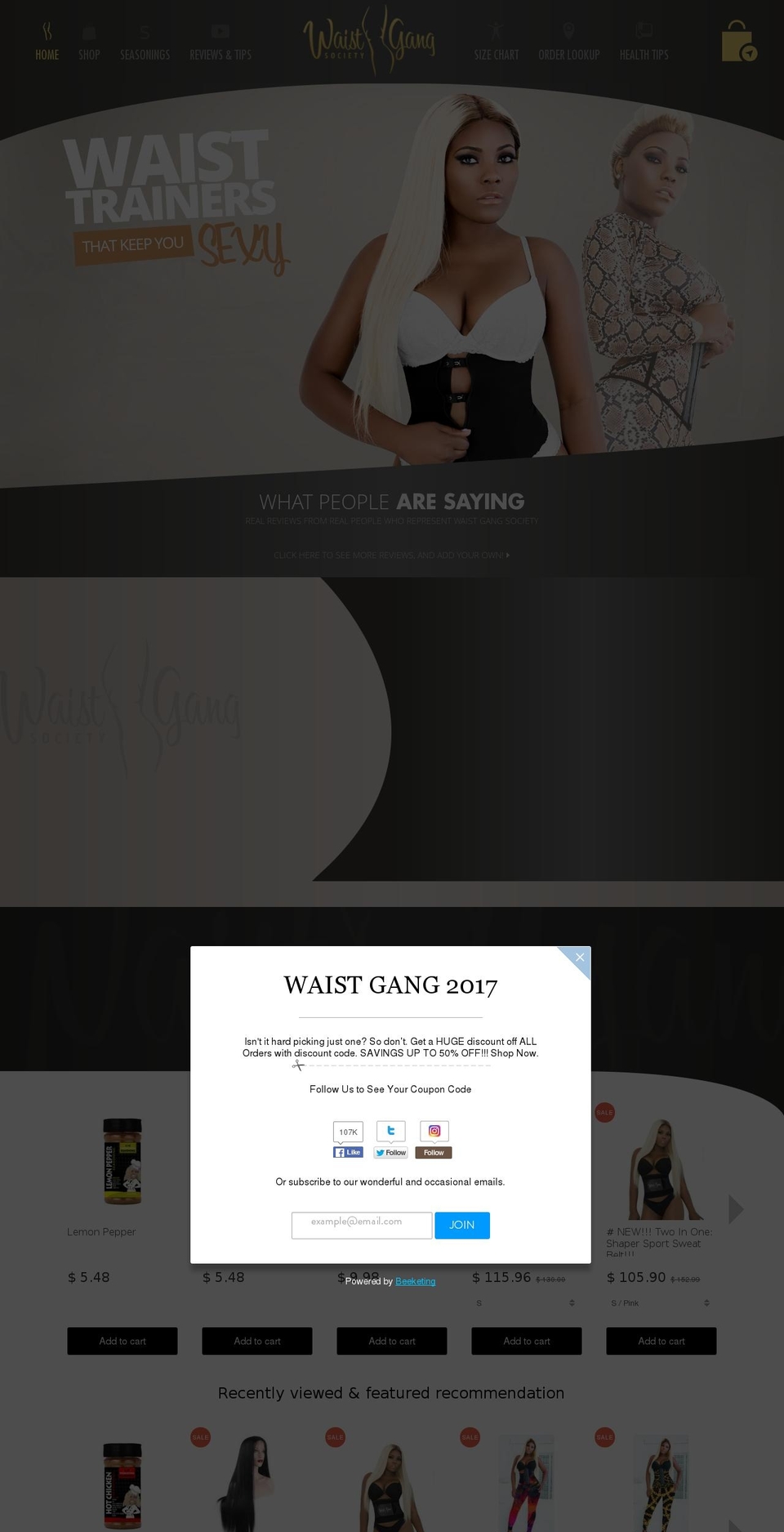 whatsawaist.us shopify website screenshot