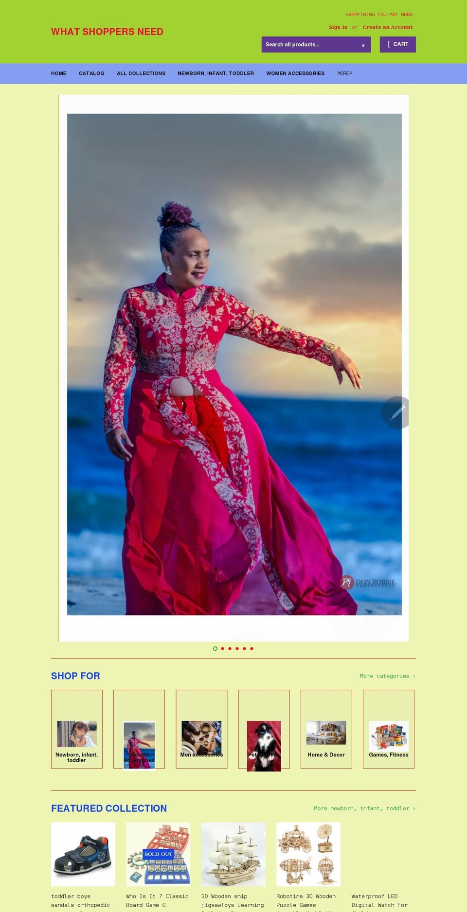 whatshoppersneed.com shopify website screenshot