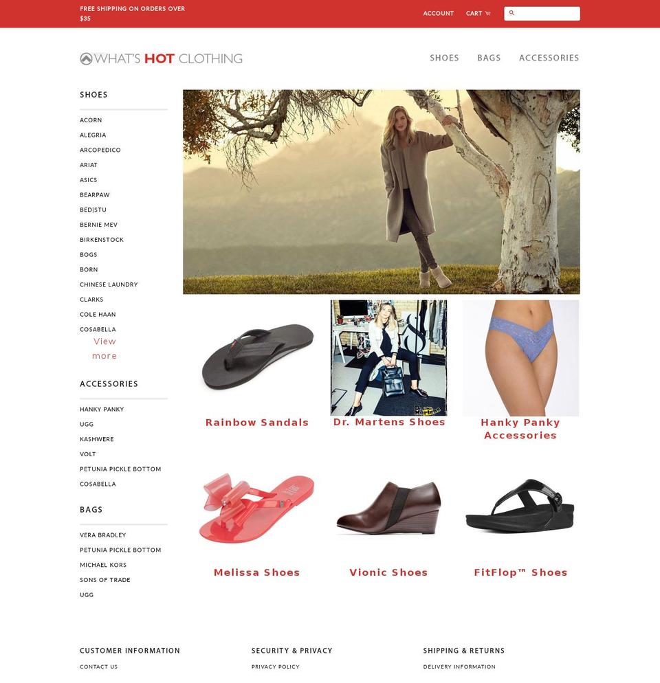 whatshotclothing.com shopify website screenshot