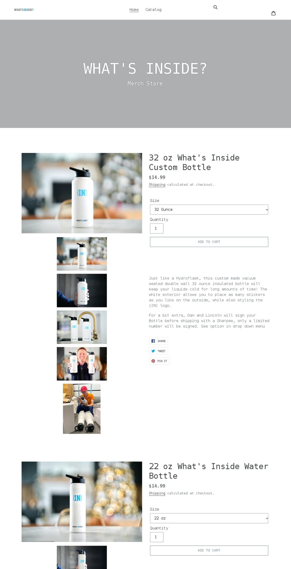 whatsinsidemerch.com shopify website screenshot