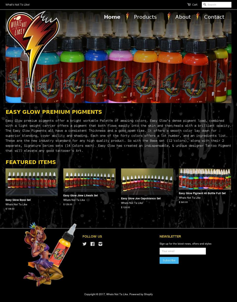 whatsnottaliketattoo.com shopify website screenshot
