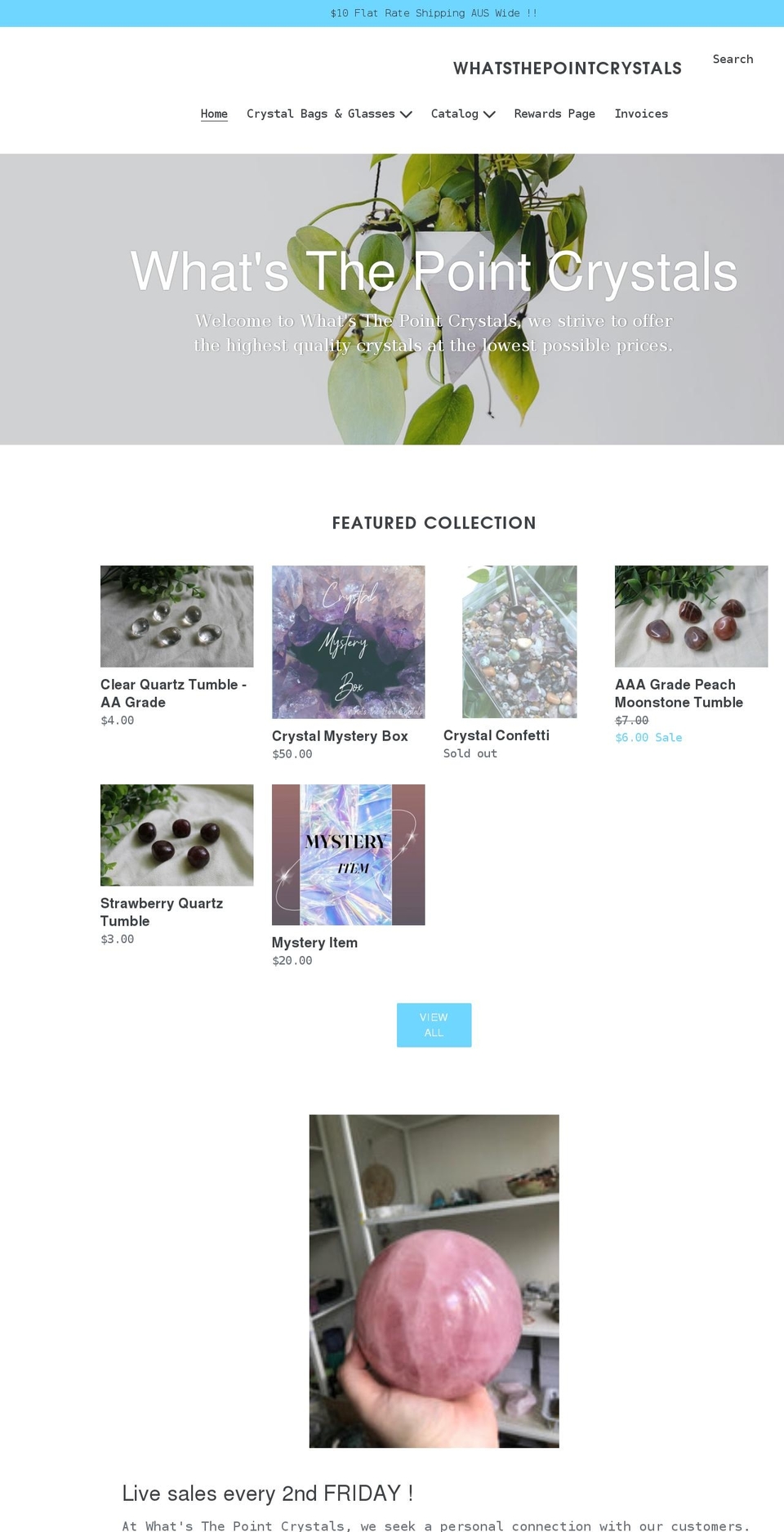 whatsthepointcrystals.com shopify website screenshot