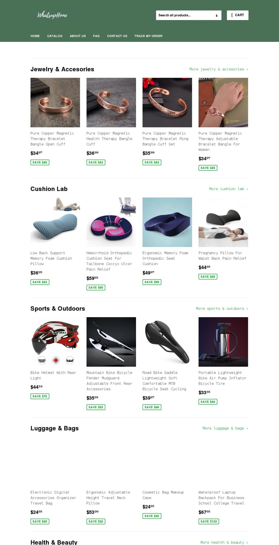 whatsuphome.com shopify website screenshot