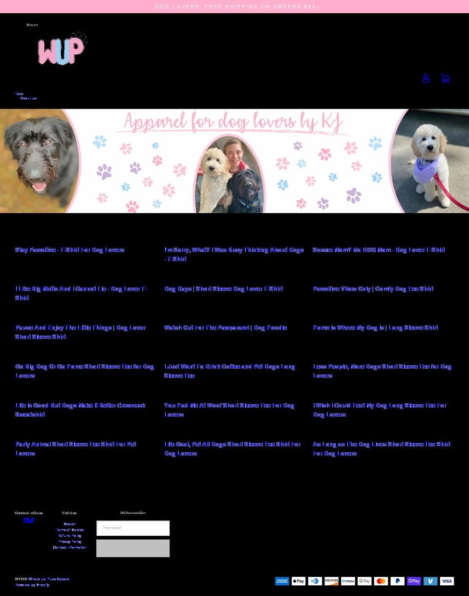 whatsuppups.com shopify website screenshot