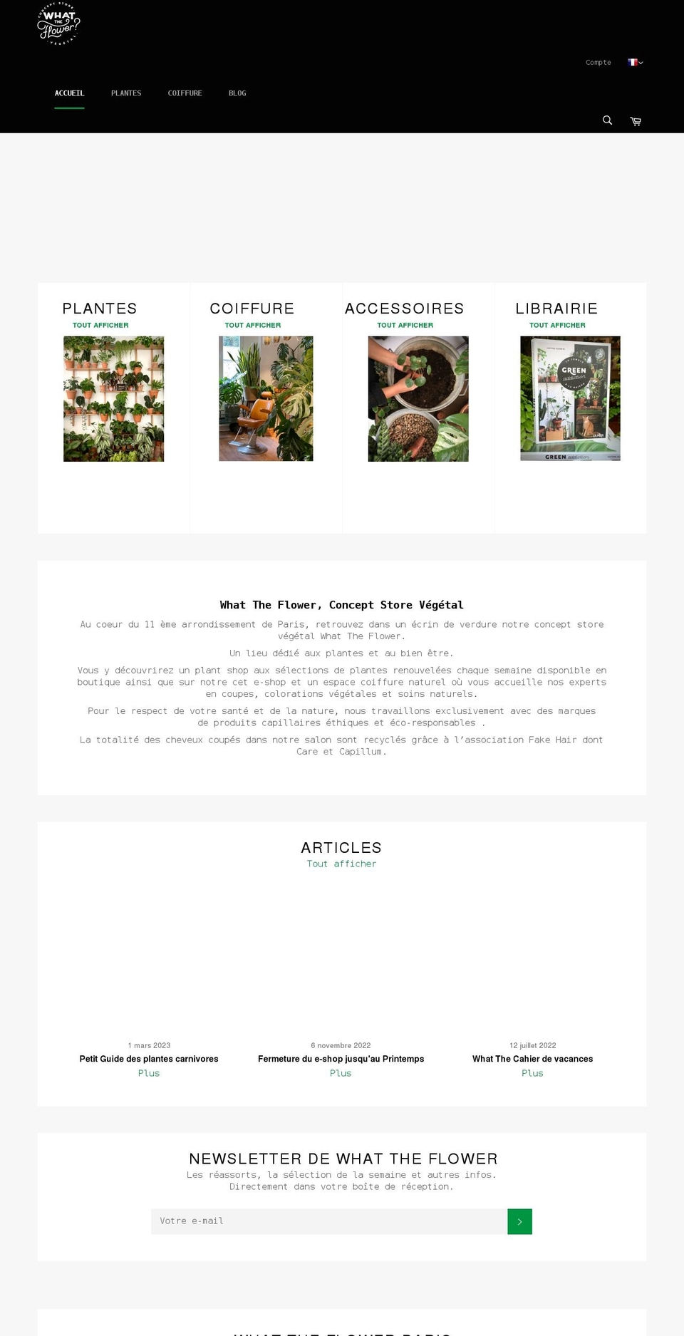 whattheflower.shop shopify website screenshot