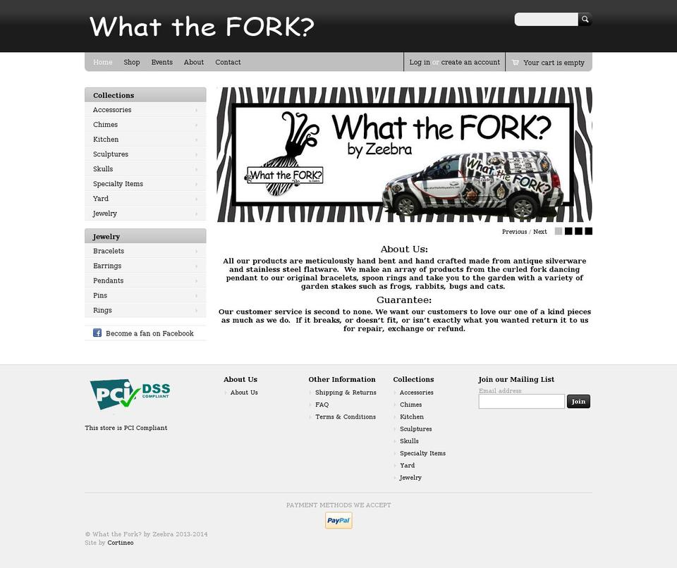 whattheforkbyzebra.com shopify website screenshot
