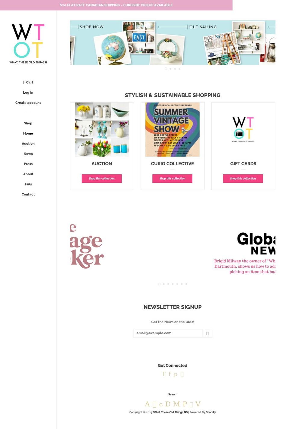 whattheseoldthings.com shopify website screenshot