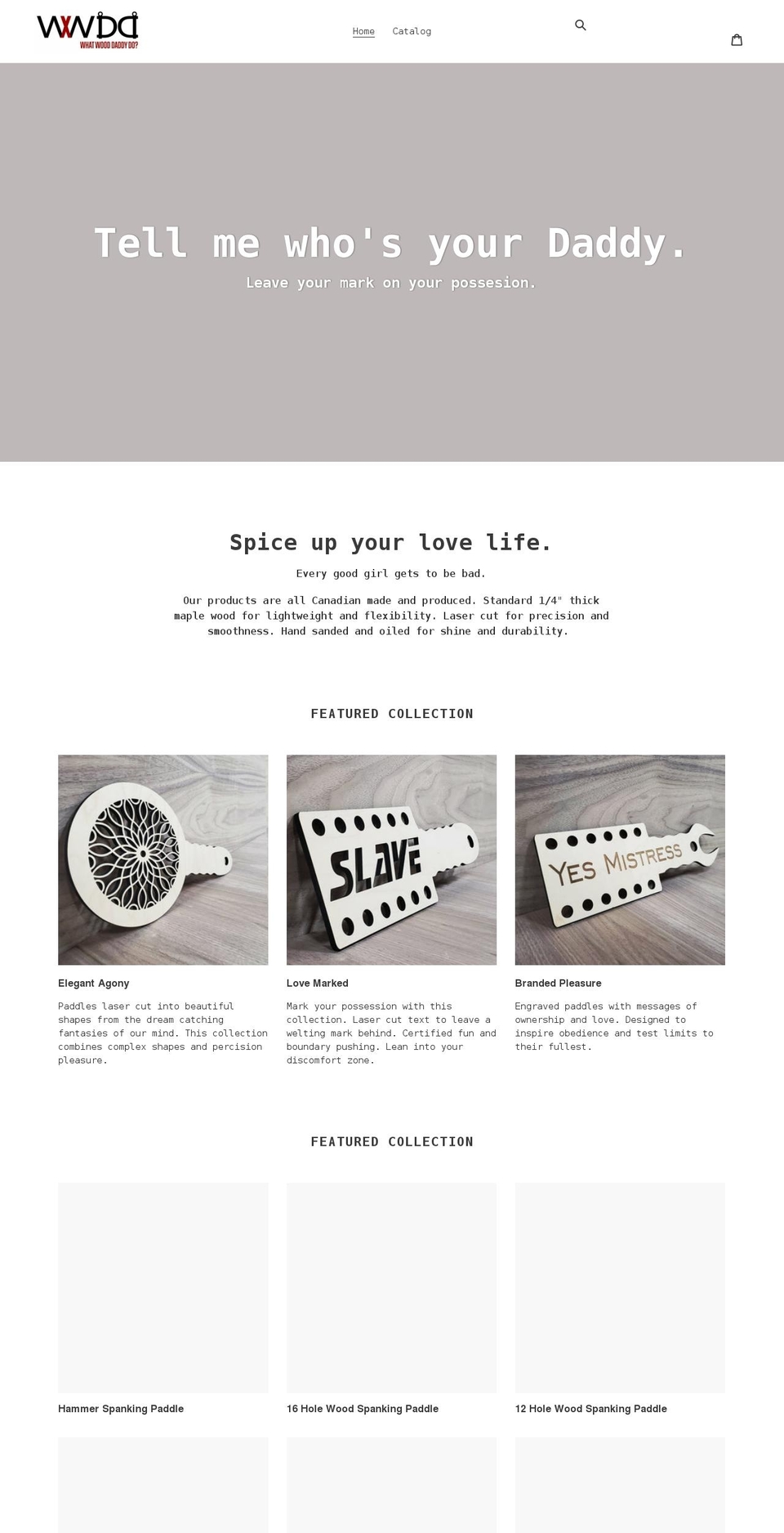 whatwooddaddydo.com shopify website screenshot