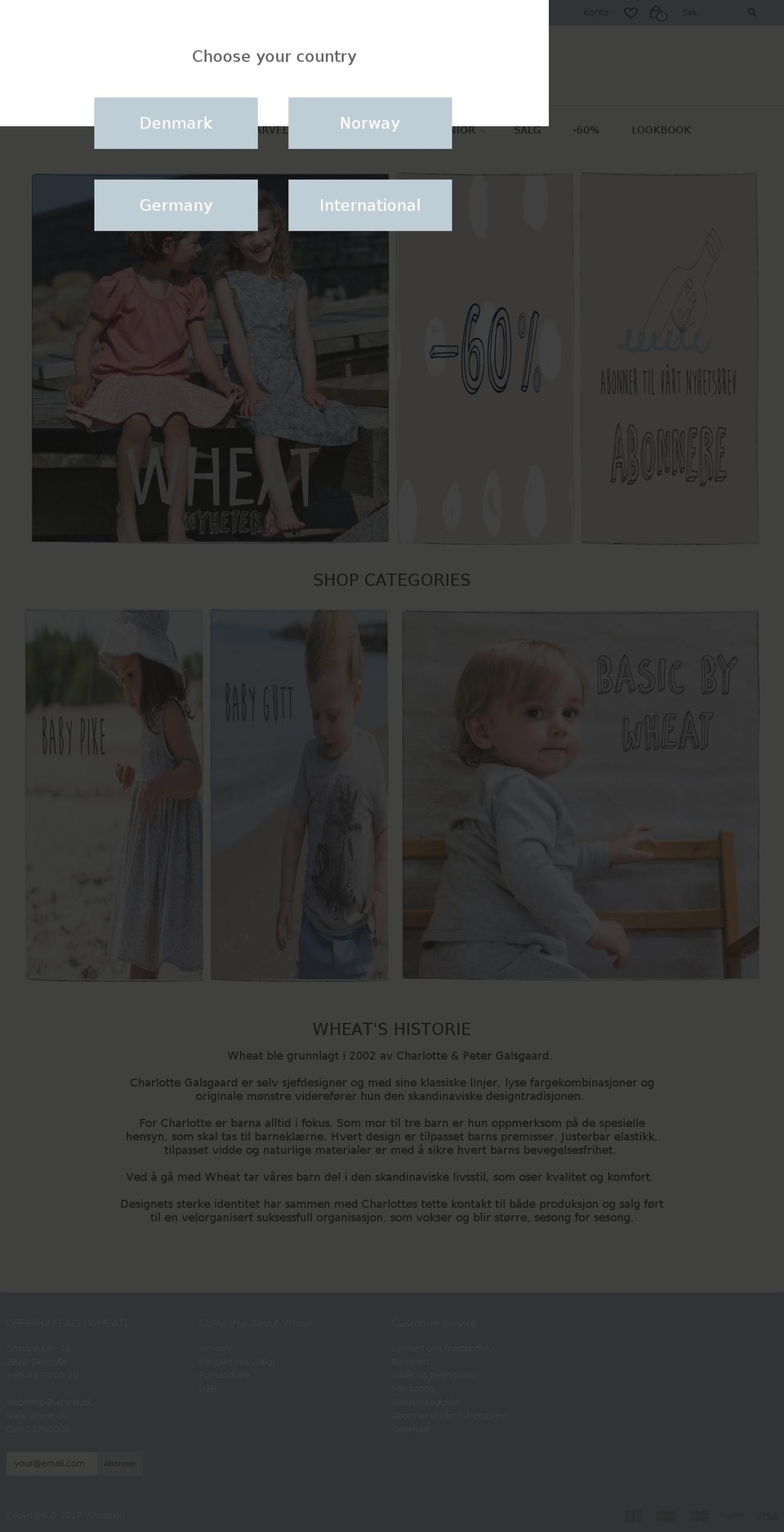 wheat.no shopify website screenshot