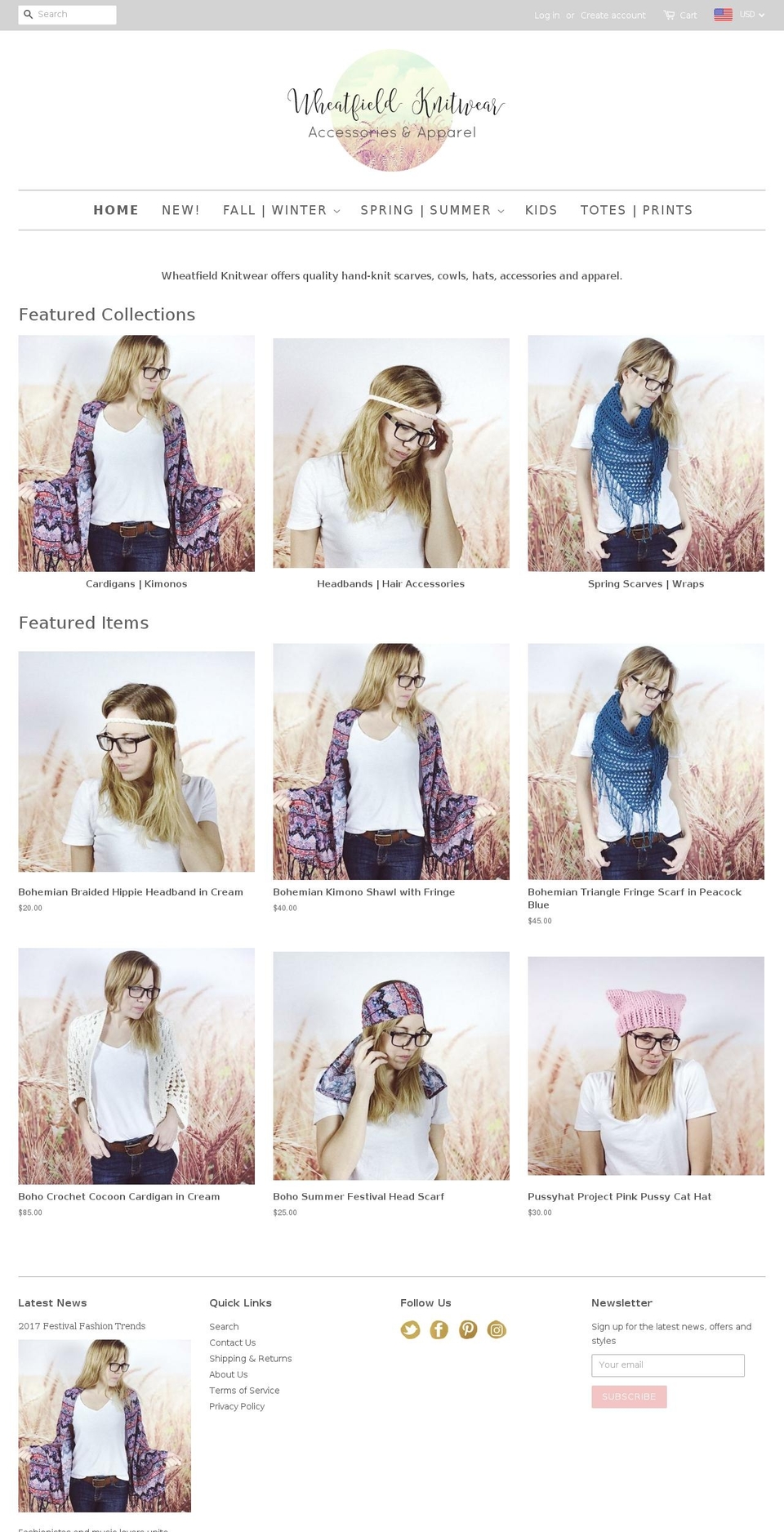 Enchanting -- Shopify theme site example wheatfieldknitwear.com