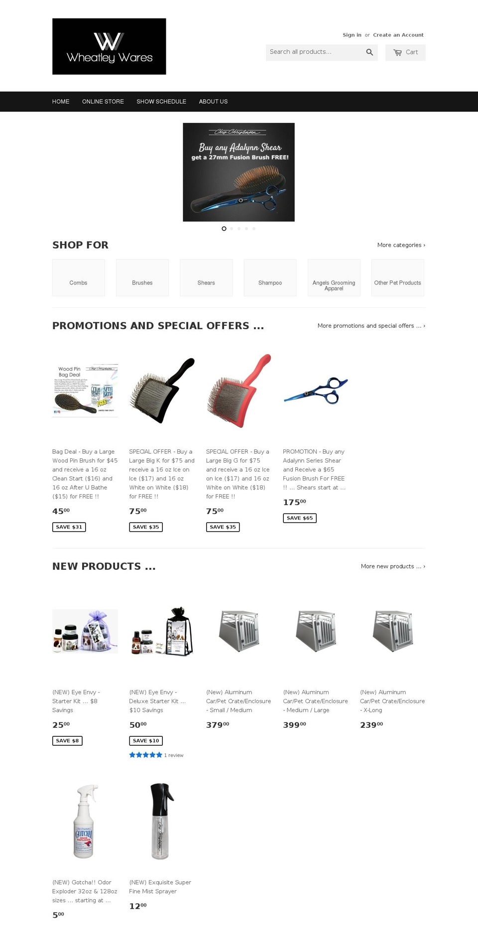 wheatleywares.com shopify website screenshot