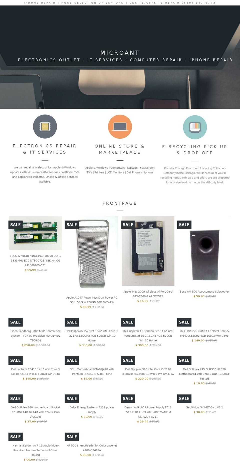 wheatonrecyclingcomputer.com shopify website screenshot