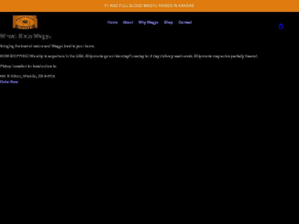 wheatstatewagyu.com shopify website screenshot