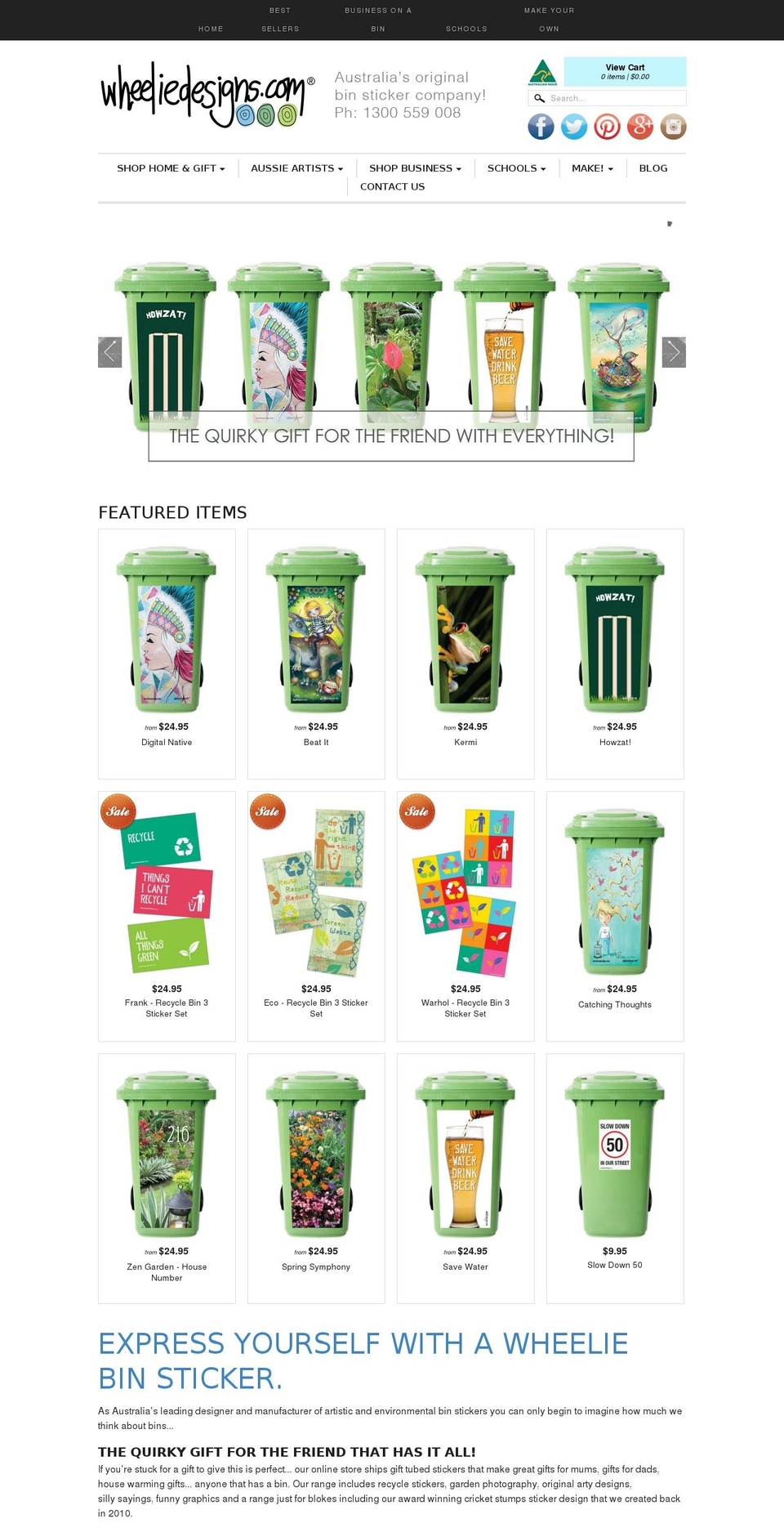 wheeliecoolbinstickers.com shopify website screenshot