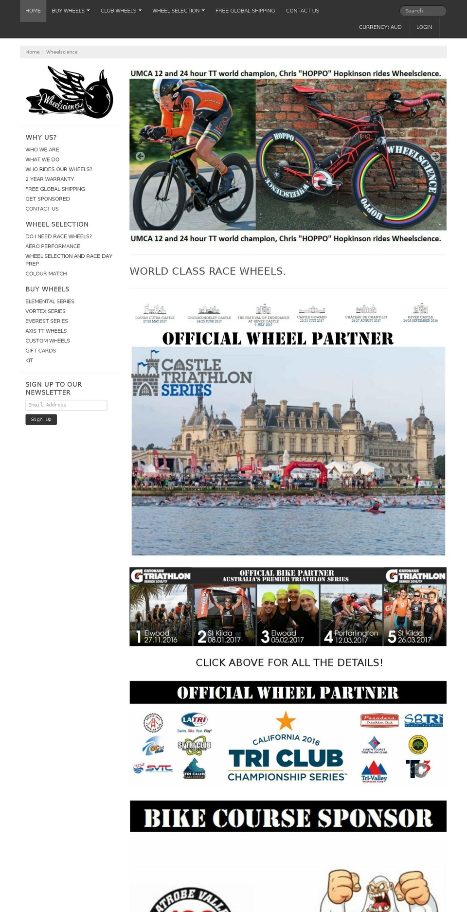 wheelscience.com shopify website screenshot