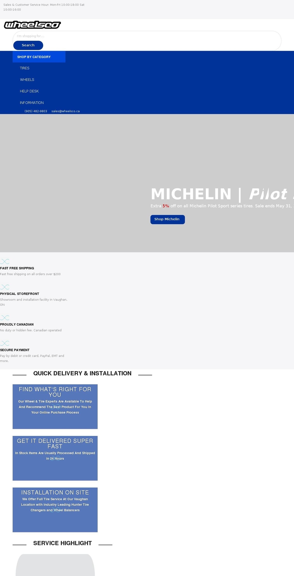 wheelsco.ca shopify website screenshot