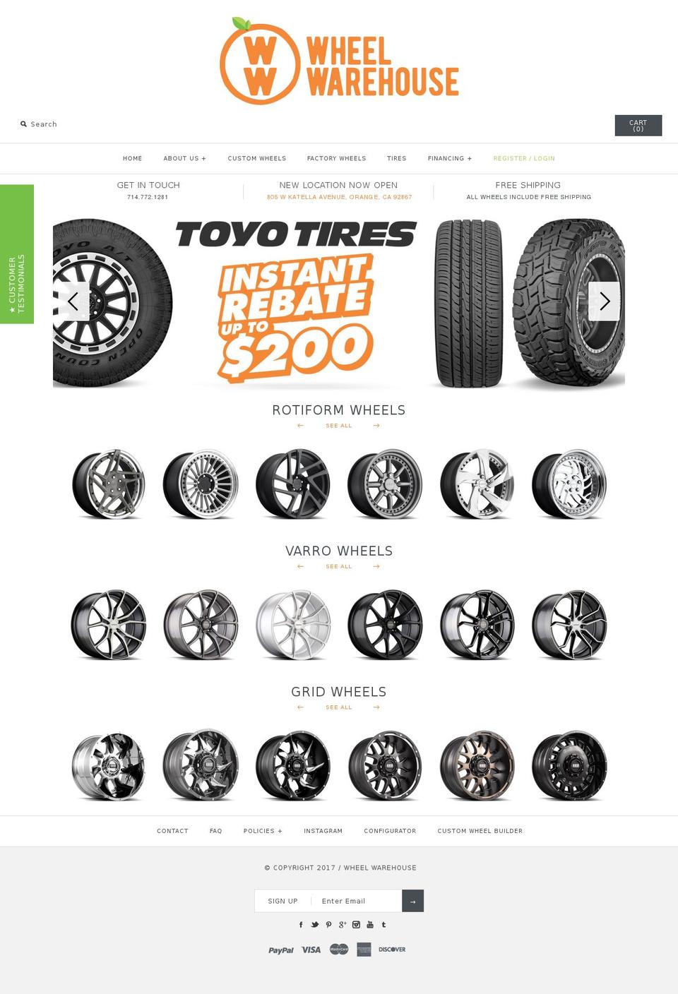 wheelwarehouseonline.net shopify website screenshot