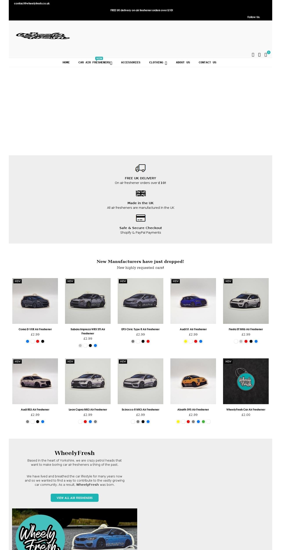 wheelyfresh.co.uk shopify website screenshot