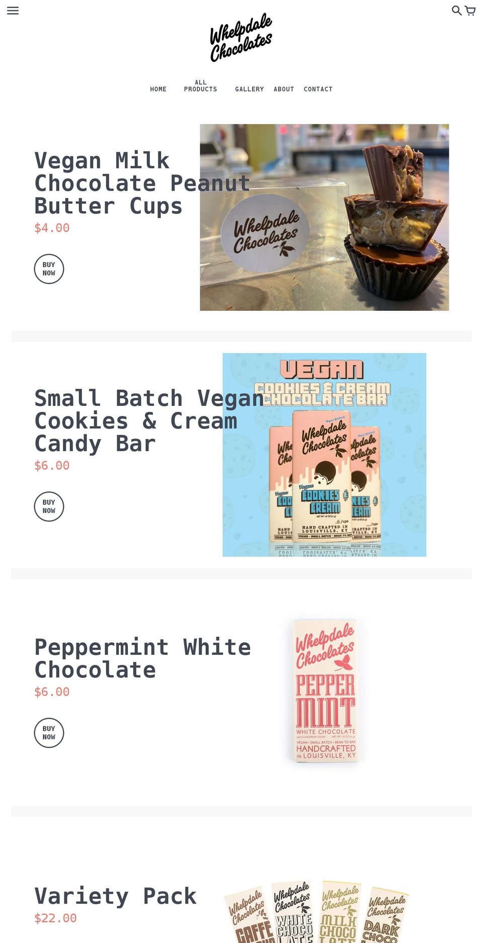 whelpdalechocolate.com shopify website screenshot