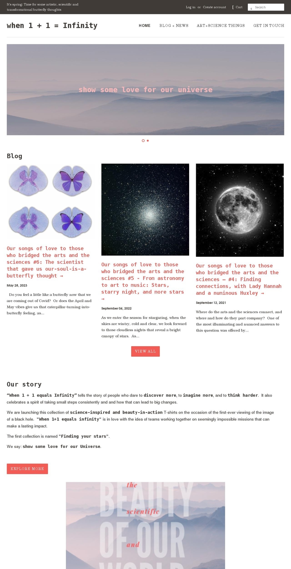 when1x1xinfinity.com shopify website screenshot