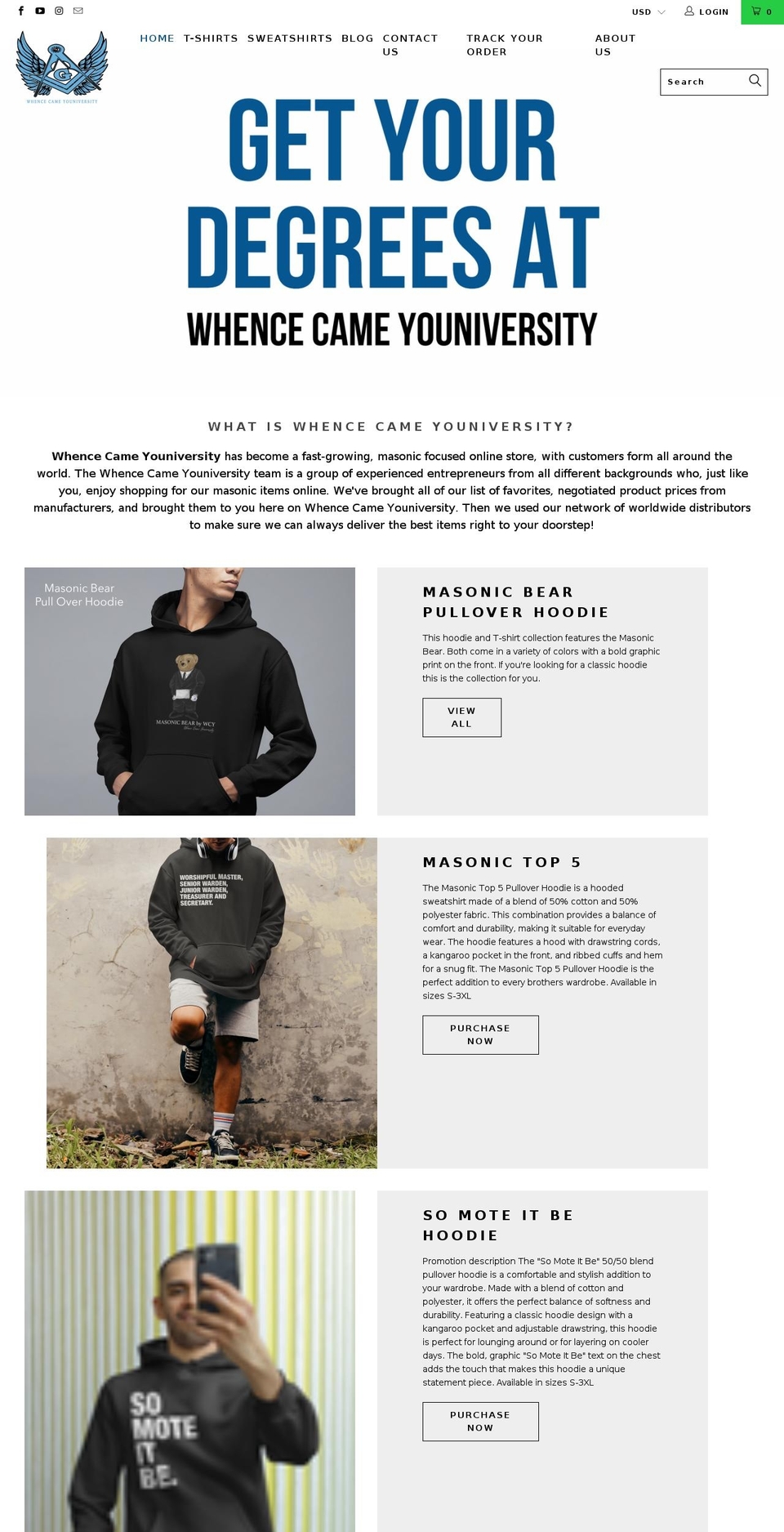 whencecameyouniversity.com shopify website screenshot