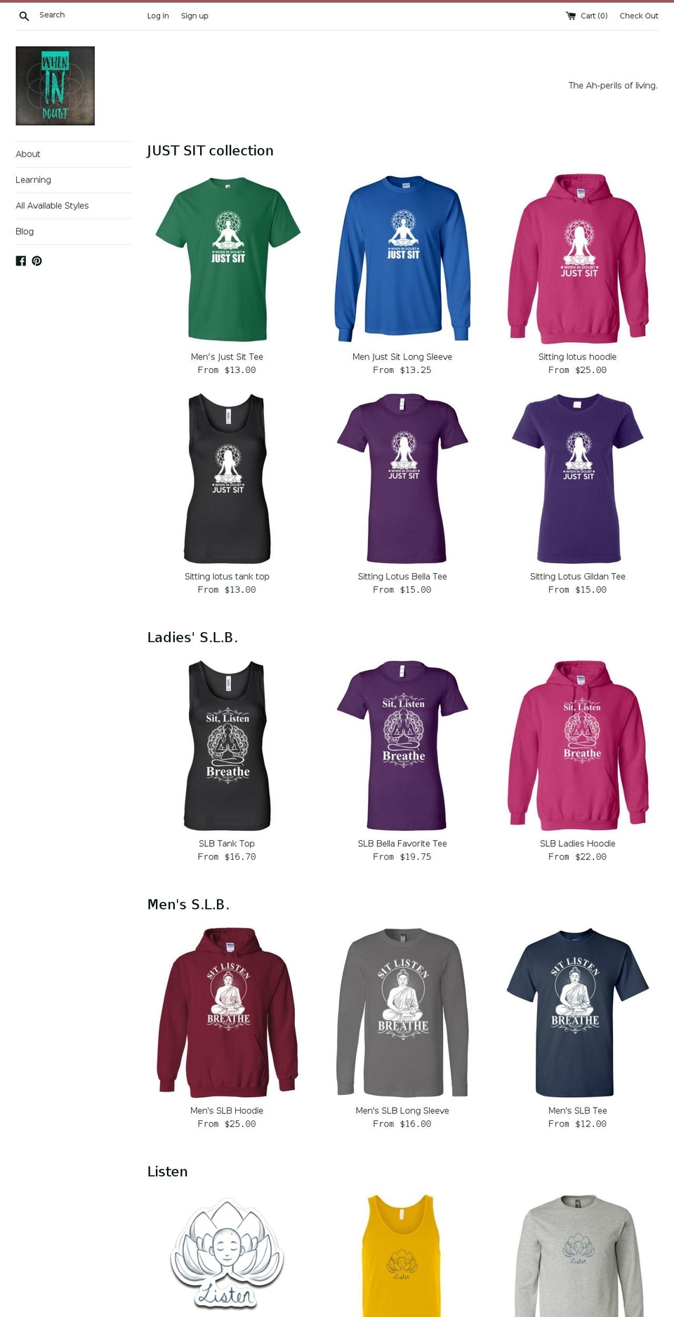whenindoubtees.com shopify website screenshot