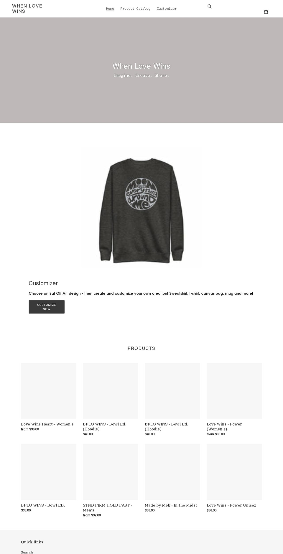 whenlovewins.com shopify website screenshot