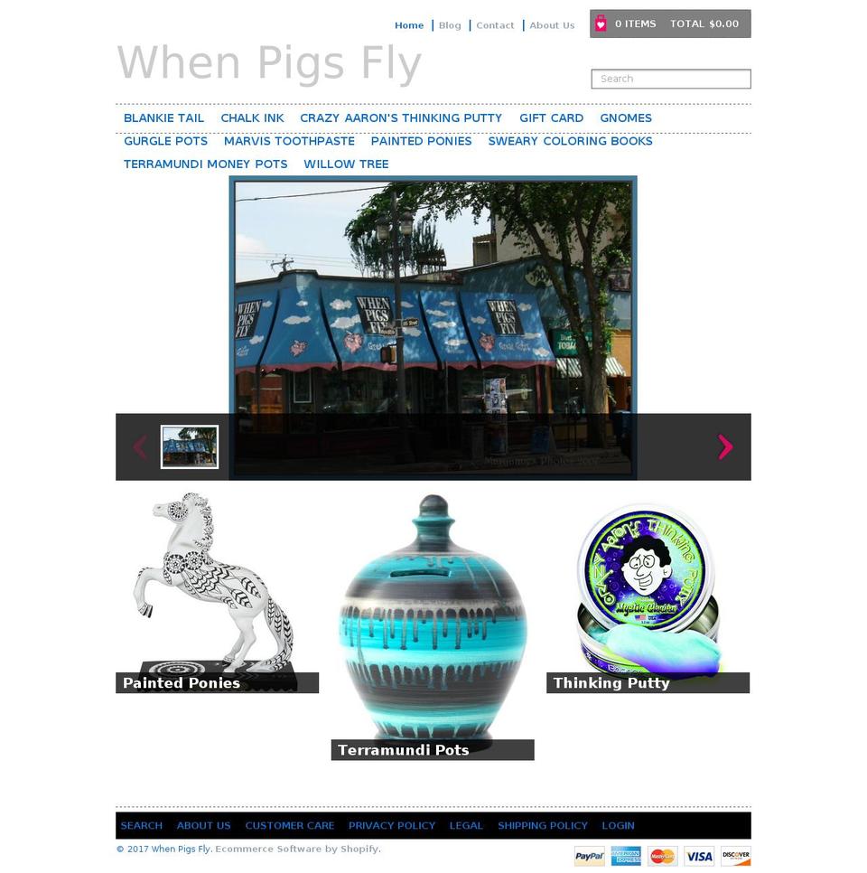 Radiance Shopify theme site example whenpigsfly.ca