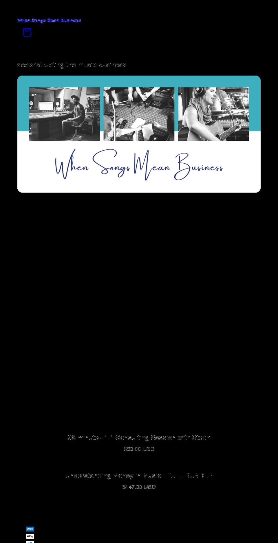 whensongsmeanbusiness.com shopify website screenshot