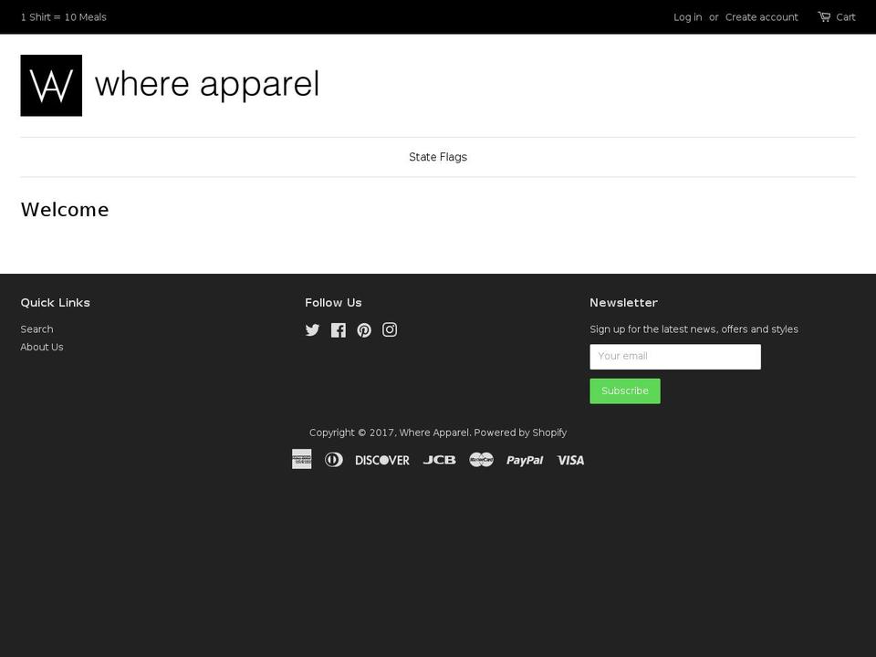 whereapparel.com shopify website screenshot