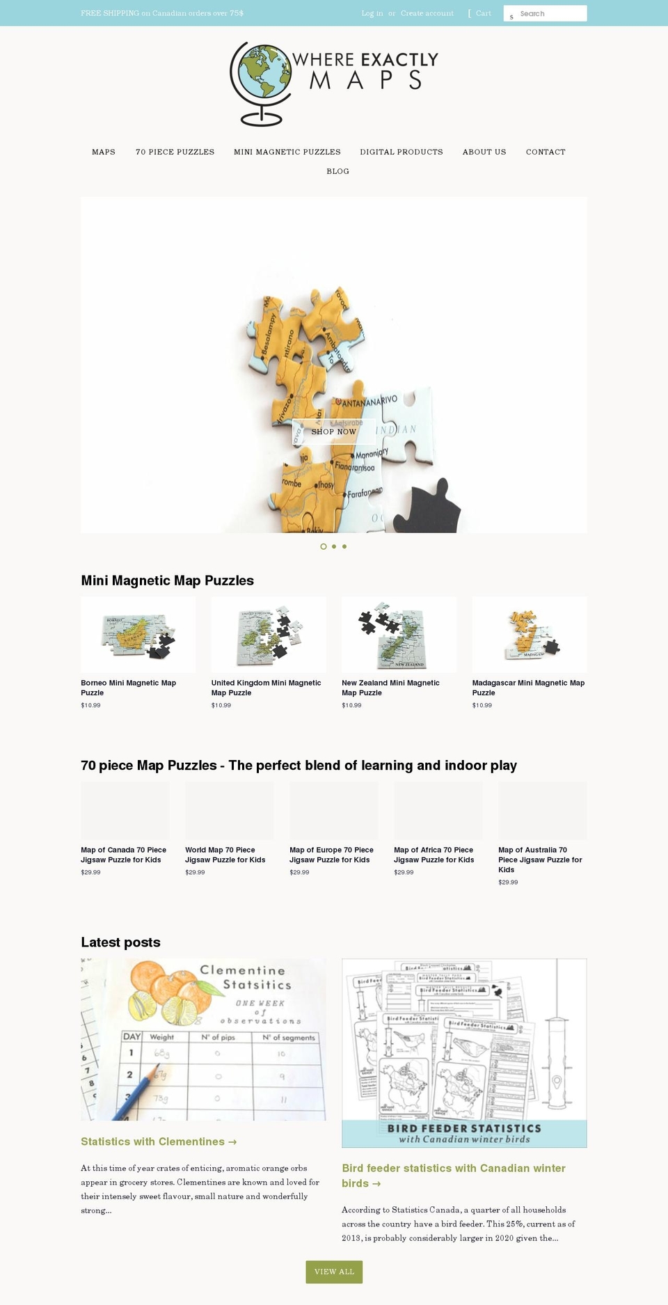 whereexactlymaps.com shopify website screenshot