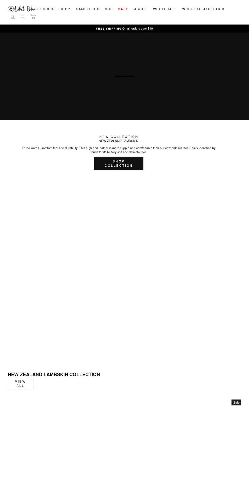 whetblu.com shopify website screenshot