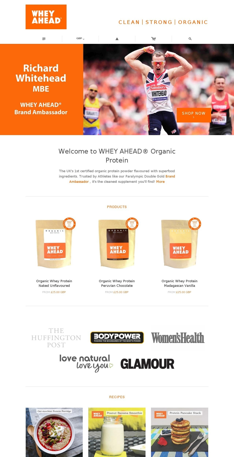wheyahead.com shopify website screenshot